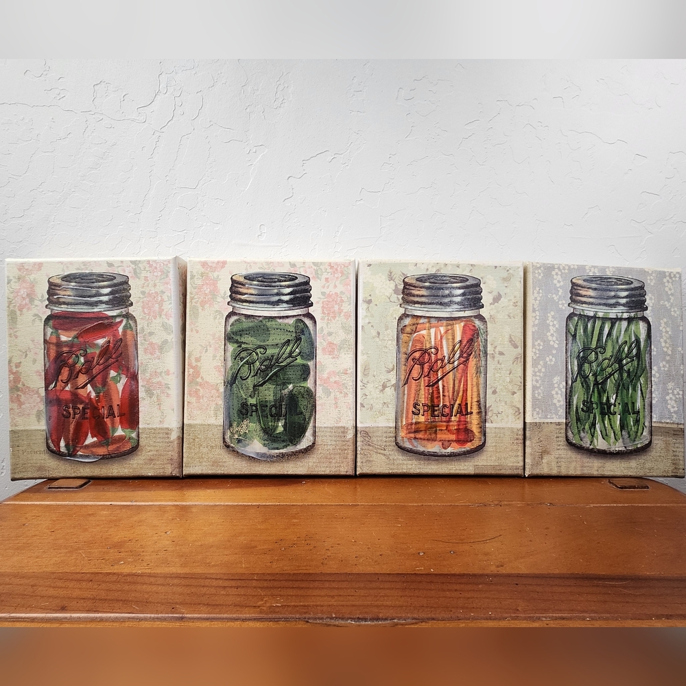 Farmhouse Style Mason Jar Canvas Wall Art